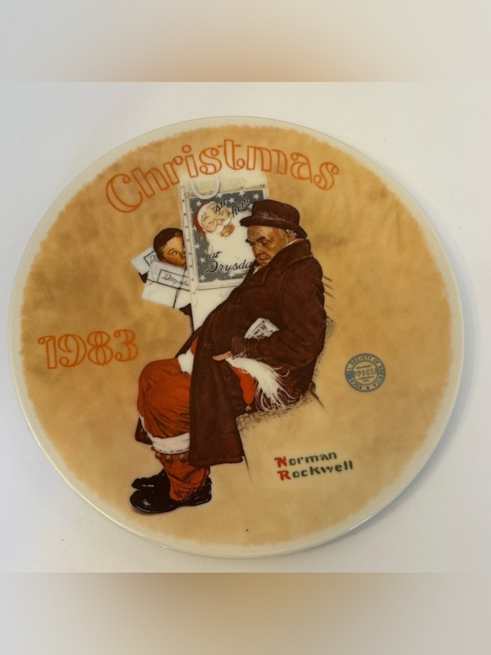 1983 Knowles “Santa in the Subway" Norman Rockwell Collector’s Plate